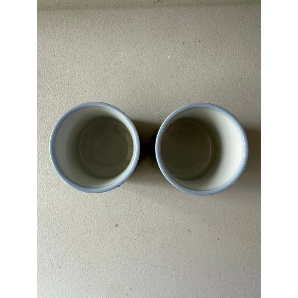 2 Vintage Kafuh Japan Traditional Japanese Bamboo Motif Yunomi Tea Cups